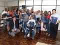A Sociedade Bíblica do Brasil (SBB) realiza a entrega de uma edição completa da Bíblia Sagrada em Braille para a Associação dos Deficientes Visuais de Itajaí e Região (Advir)